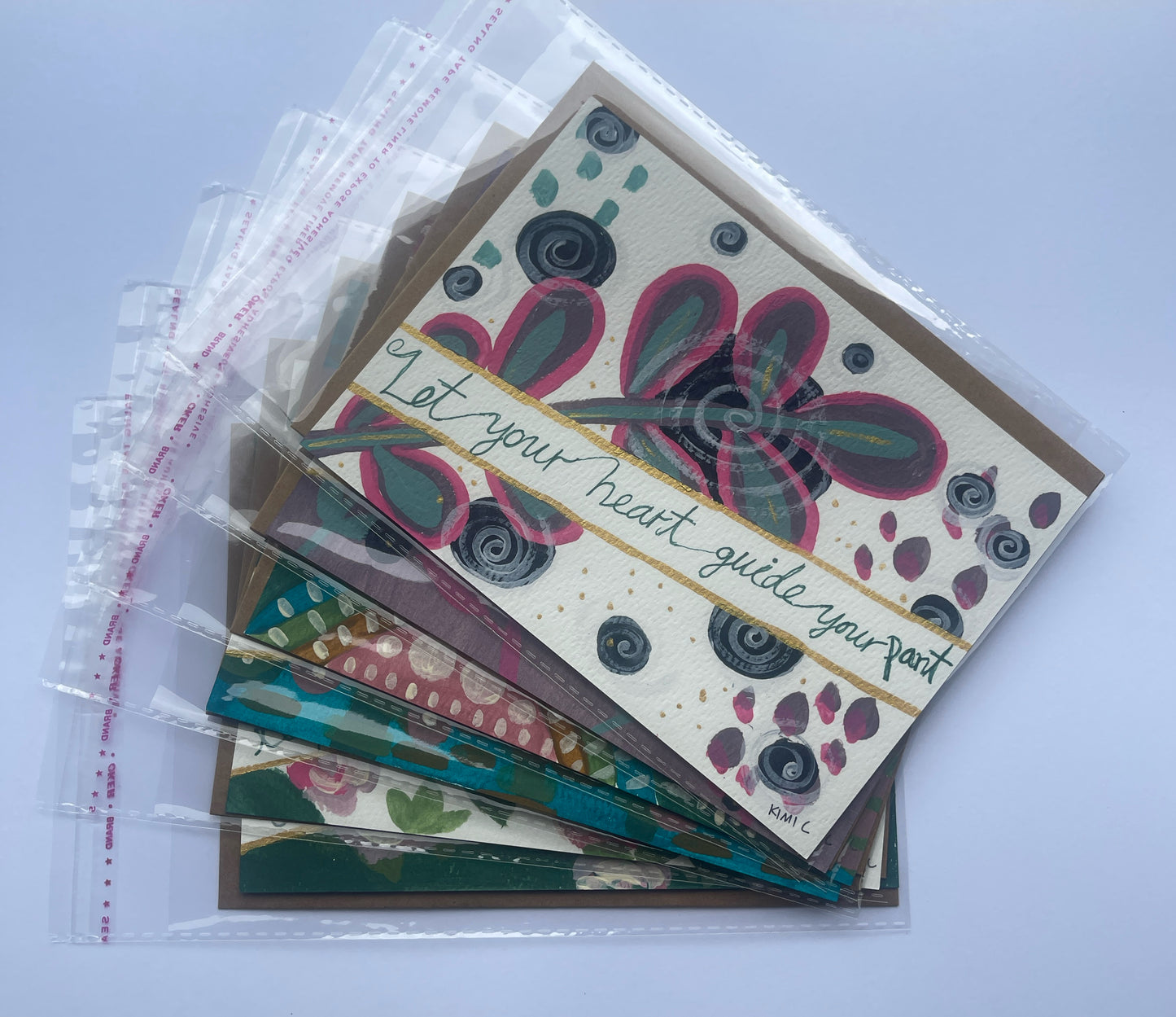 3# A5 Encouragement Card Set – 6 Hand-Painted Originals by Kimi C