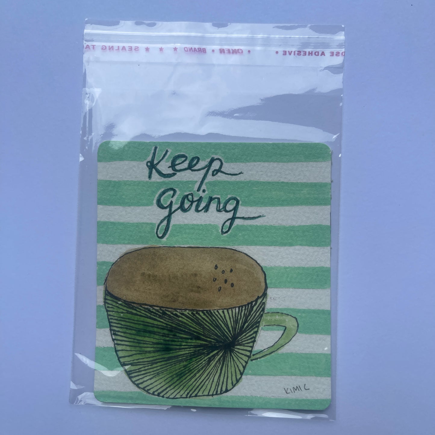 Keep Going Coffee Cup – Original Mini Art Card