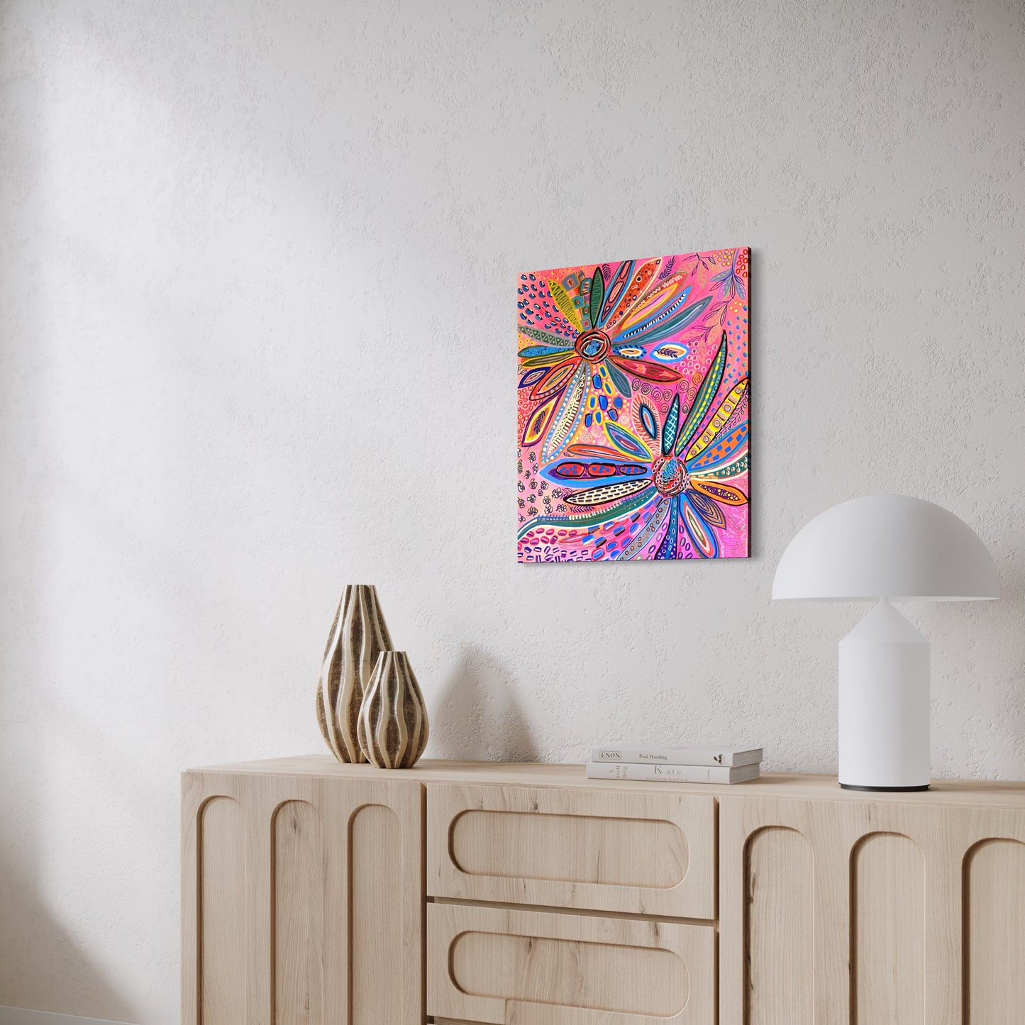 Radiant Bloom — Original Canvas Painting (60 × 50 cm)