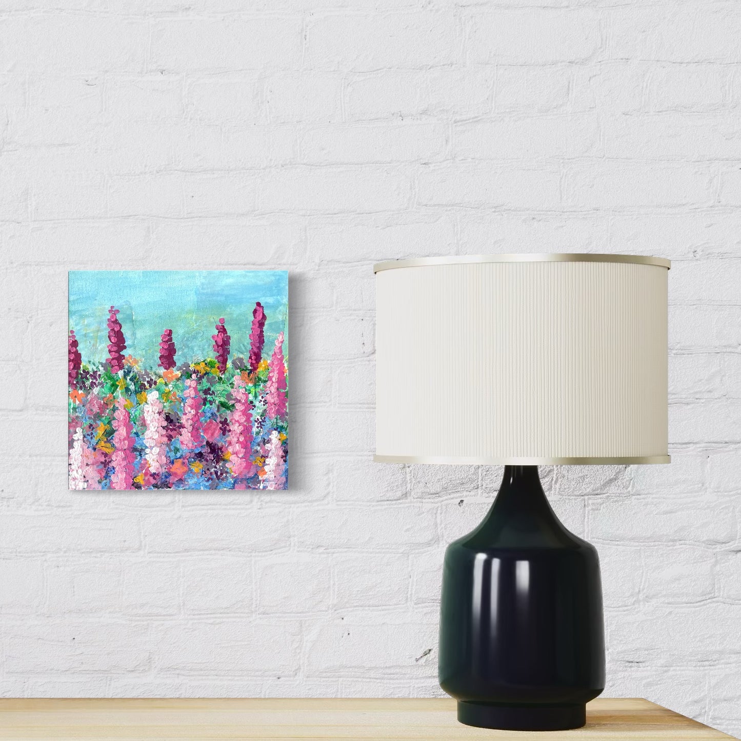 Soft Garden Bloom – Original 20 × 20 cm Canvas Painting