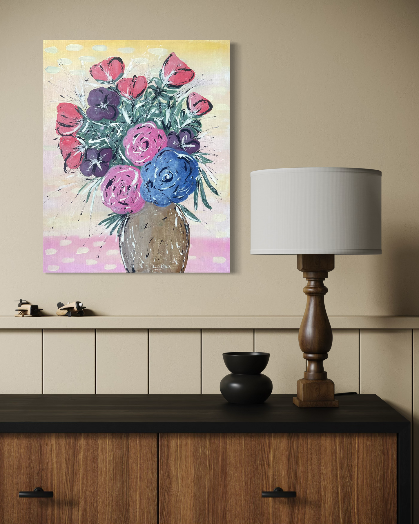 Still, I Bloom Original Floral Painting (40.6 × 50.8 cm)
