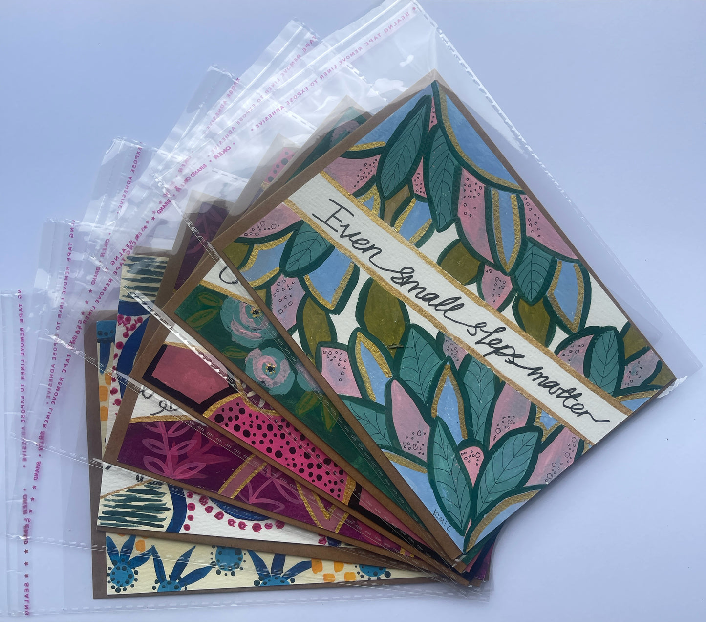 A5 Encouragement Card Set – 6 Hand-Painted Originals by Kimi C