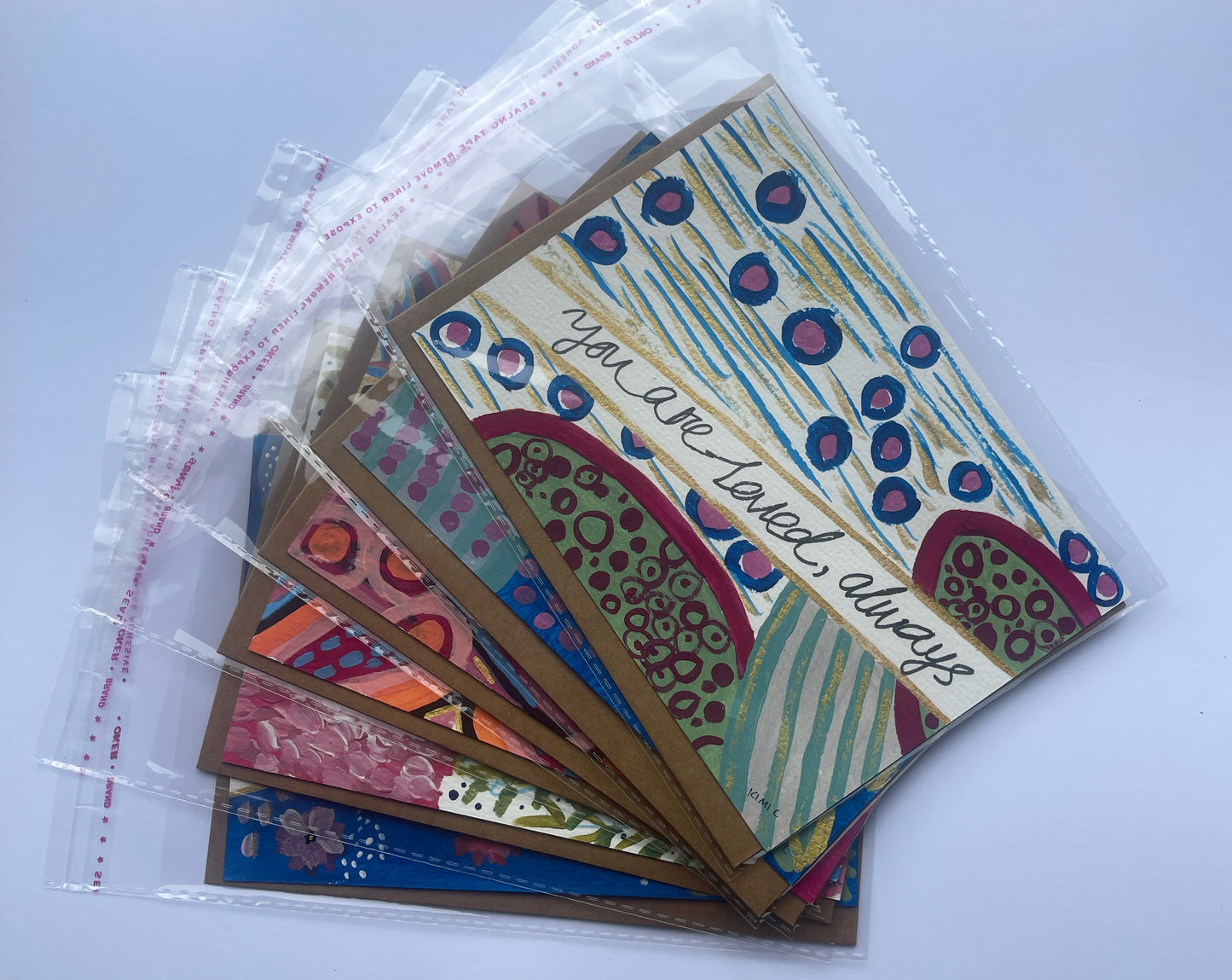 2# A5 Encouragement Card Set – 6 Hand-Painted Originals by Kimi C