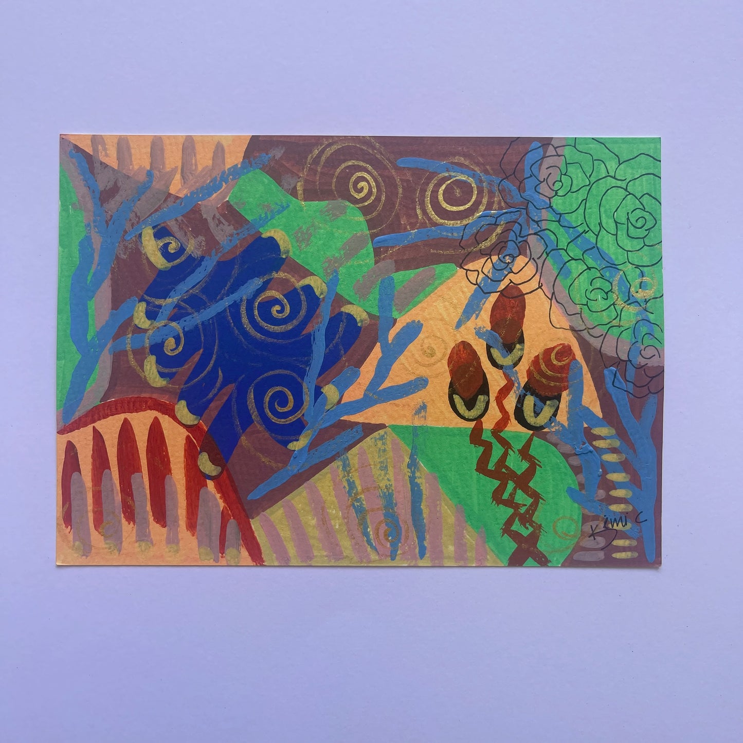 A5 Hand-Painted Card Set – 6 Originals from the Whimsy Botanical Collection.