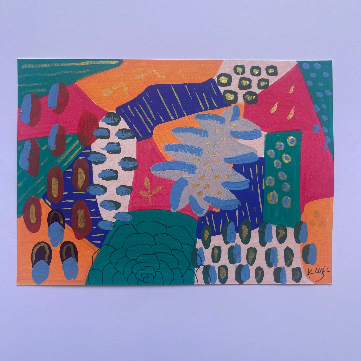 A5 Hand-Painted Card Set – 6 Originals from the Whimsy Botanical Collection.