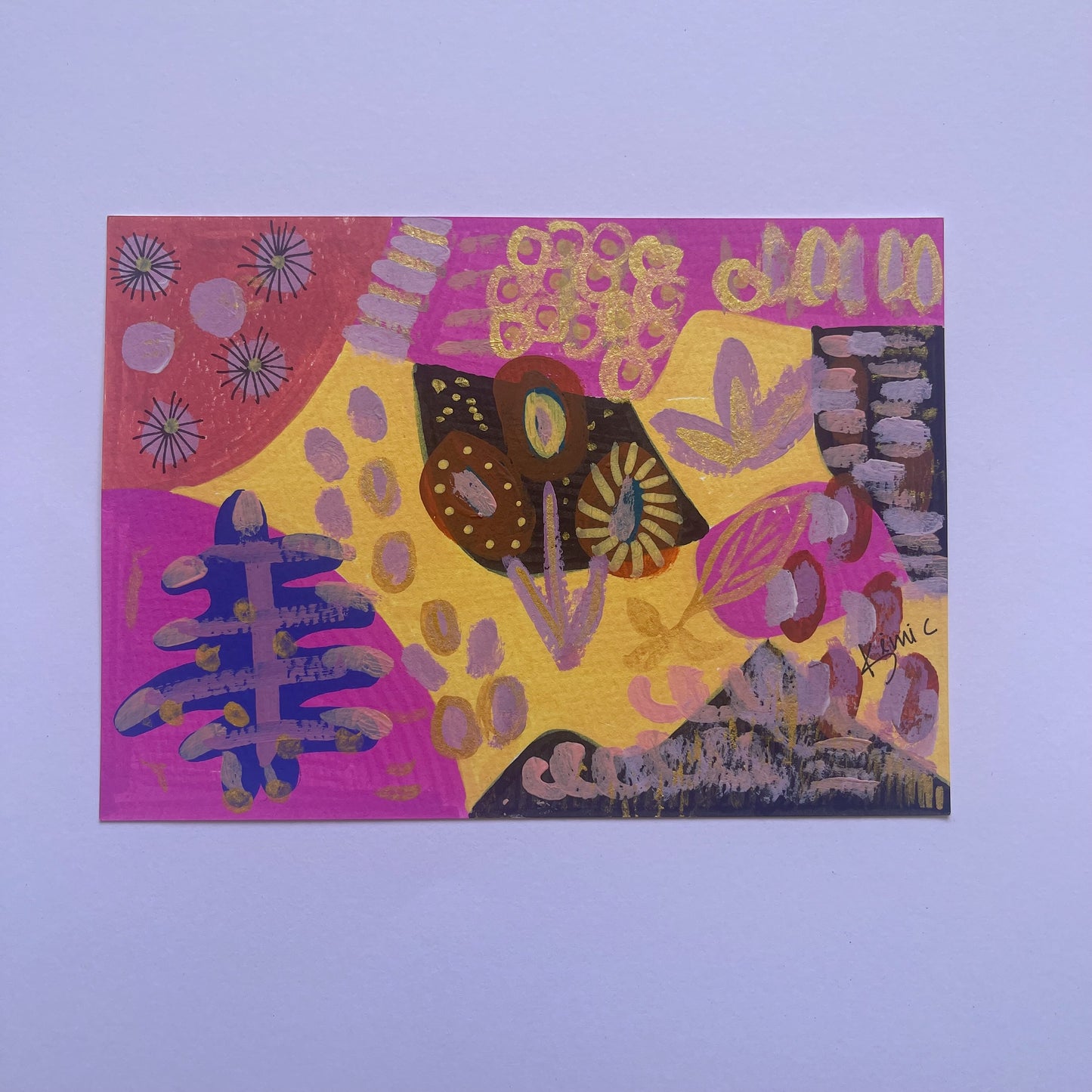 A5 Hand-Painted Card Set – 6 Originals from the Whimsy Botanical Collection.