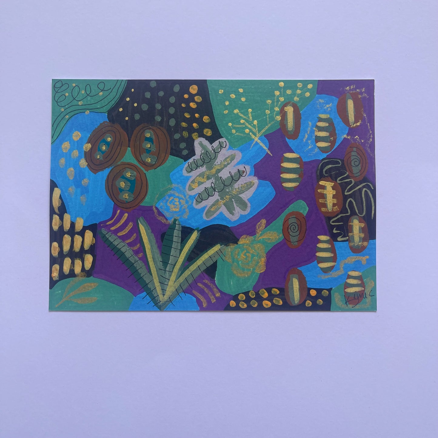 A5 Hand-Painted Card Set – 6 Originals from the Whimsy Botanical Collection.