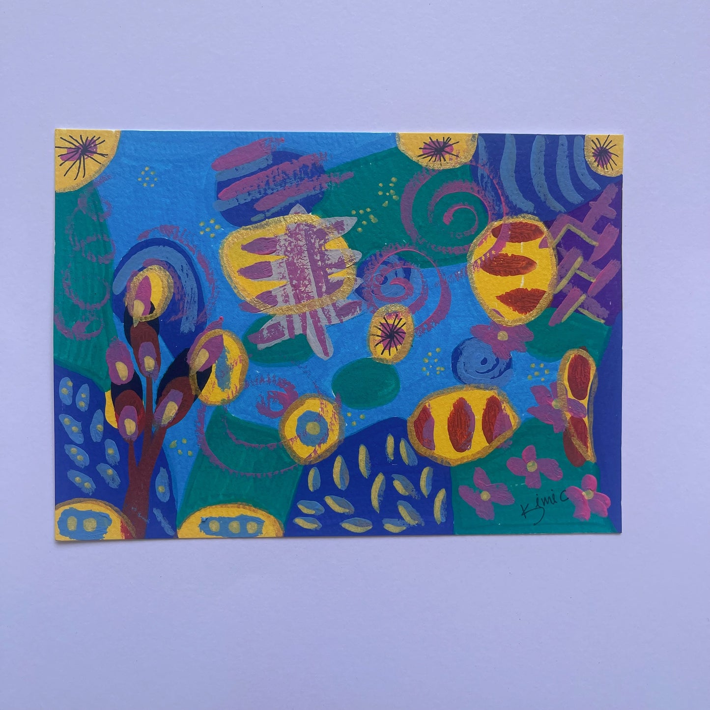 A5 Hand-Painted Card Set – 6 Originals from the Whimsy Botanical Collection.