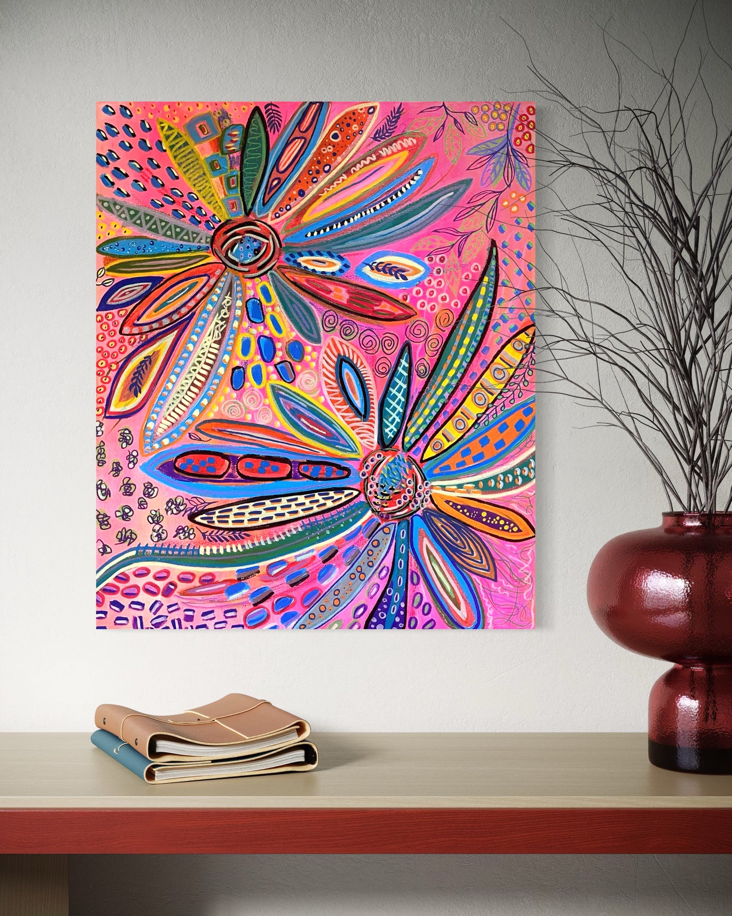 Radiant Bloom — Original Canvas Painting (60 × 50 cm)