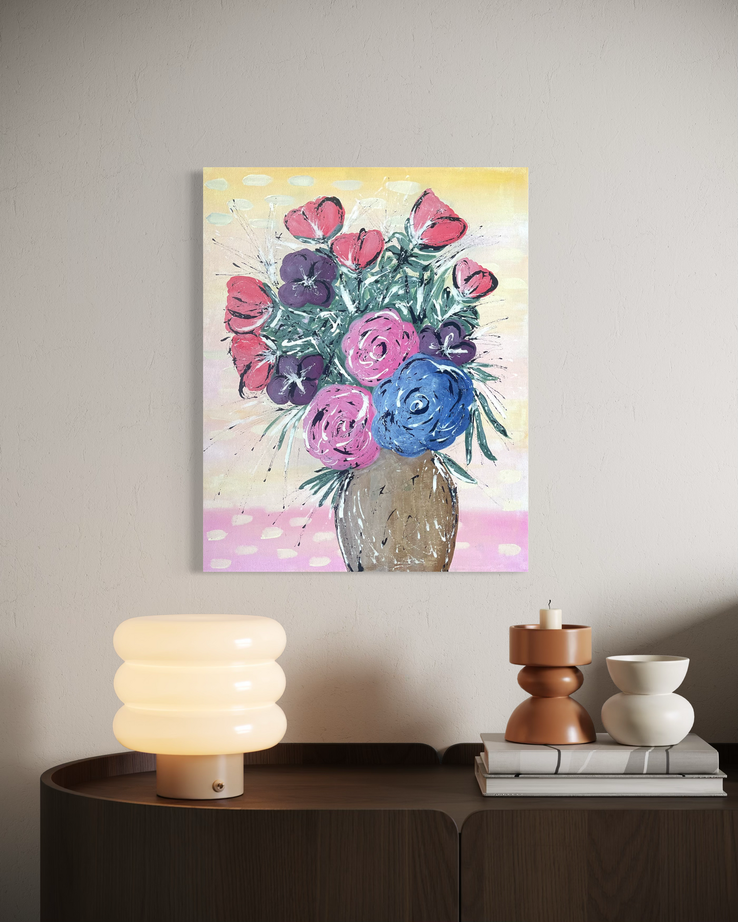 Still, I Bloom Original Floral Painting (40.6 × 50.8 cm)