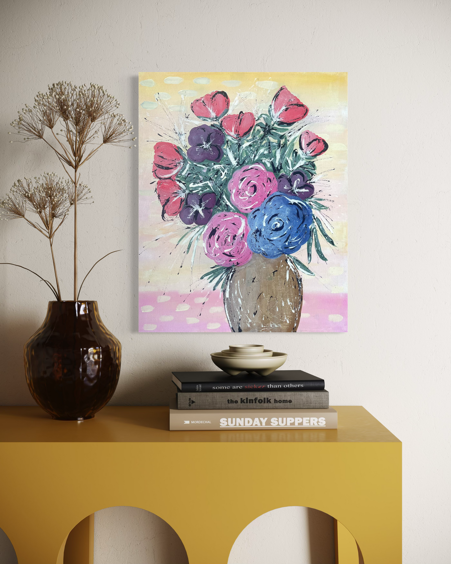 Still, I Bloom Original Floral Painting (40.6 × 50.8 cm)