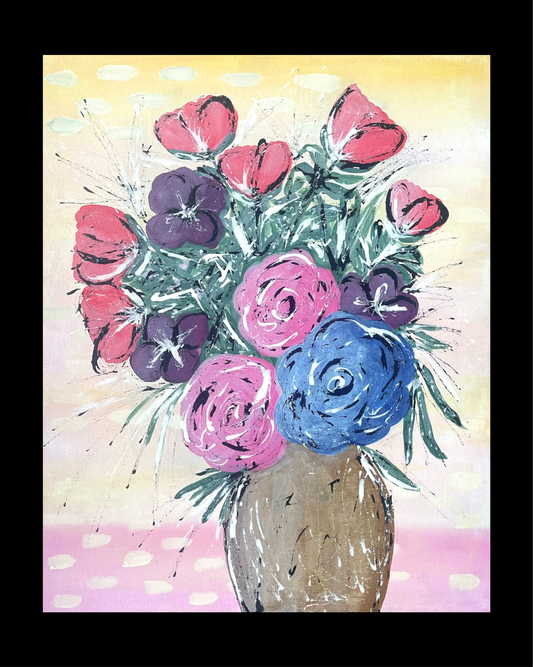 Still, I Bloom Original Floral Painting (40.6 × 50.8 cm)